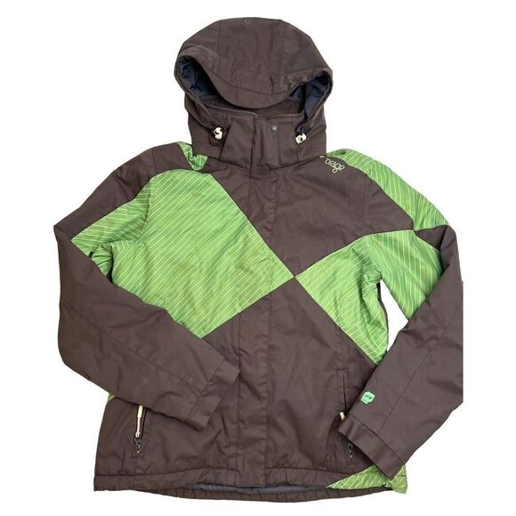 ORAGE Women’s Sofia Sz M Jacket Winter Sports Ski Snowboard Brown Green Hooded - Picture 1 of 13
